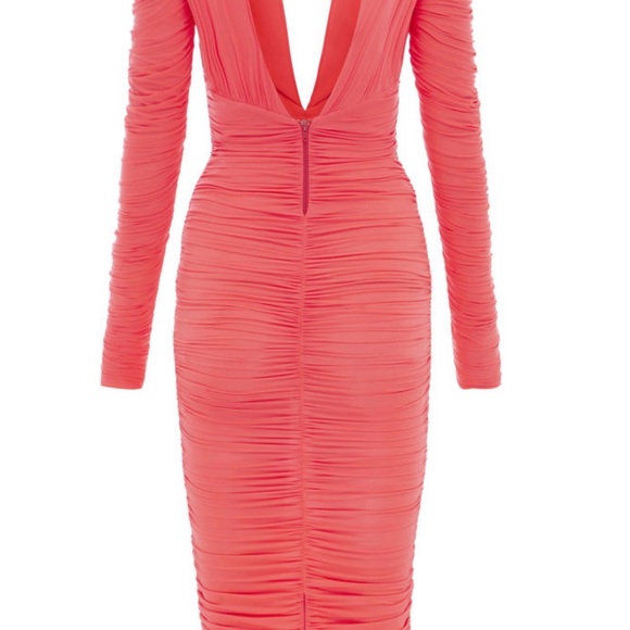 NWT Alex Perry Marin Ruched Lycra Midi Dress AU8/ US04 - Picture 3 of 6